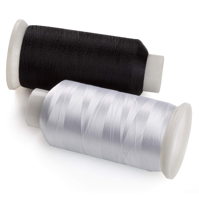 Simthread 2 Bobbin Thread for Sewing and Embroidery Machine 1 Black and 1 White 5500 Yards Each - 60WT Polyester Bobbin Fill Thread Bottom Threads - Image 5